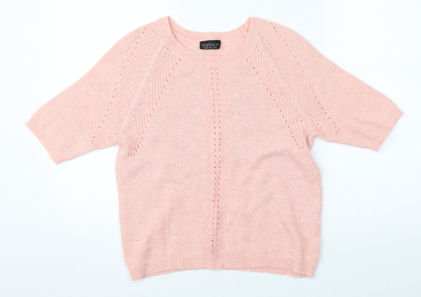 Topshop Womens Pink  Knit Pullover Jumper Size 10