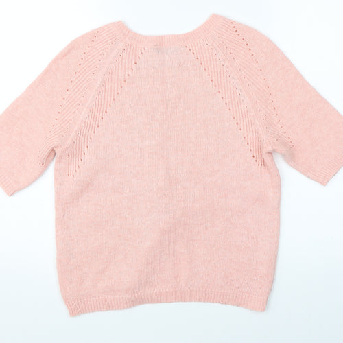 Topshop Womens Pink  Knit Pullover Jumper Size 10