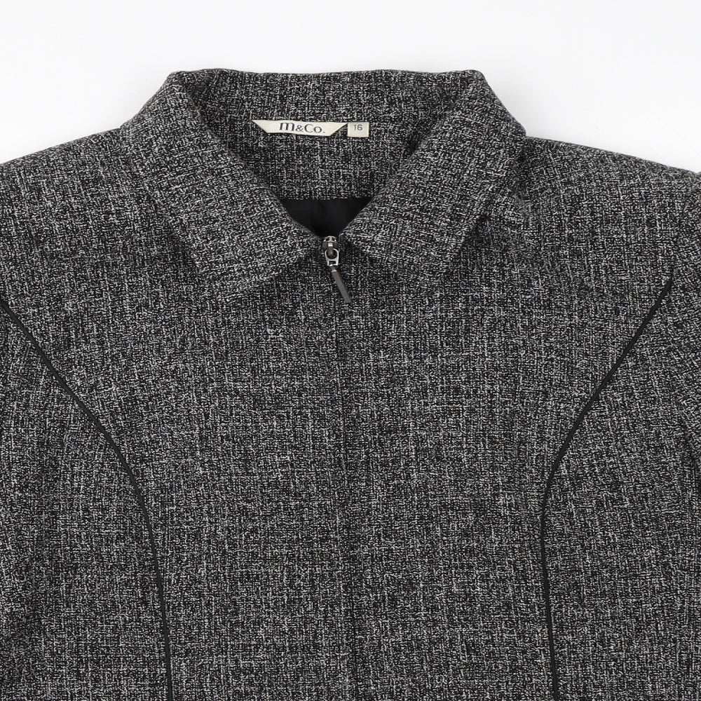 M&Co Womens Grey   Full Zip Jumper Size 16