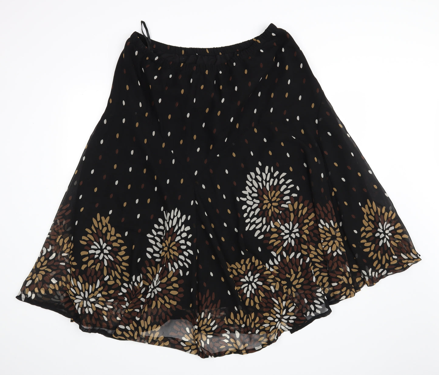 Heather Valley Womens Black Geometric  A-Line Skirt Size 20