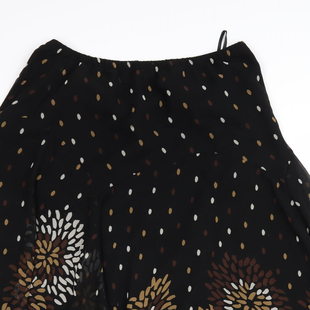 Heather Valley Womens Black Geometric  A-Line Skirt Size 20