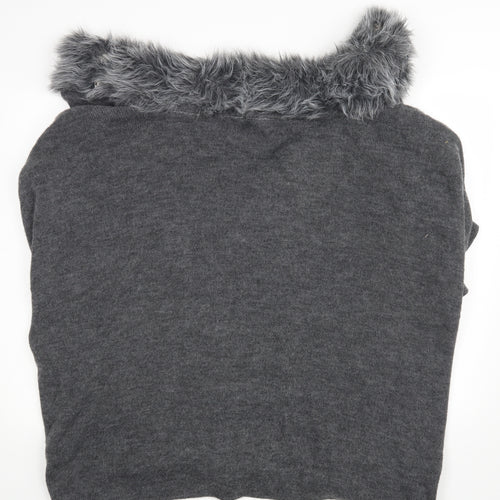 M&S Womens Grey   Wrap Jumper One Size