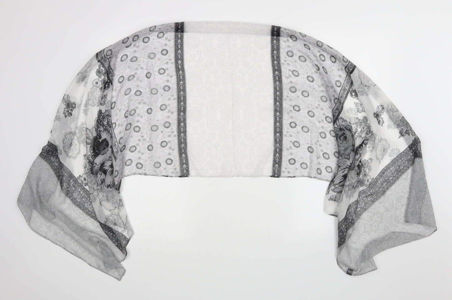Preworn Womens Grey Floral   Scarf