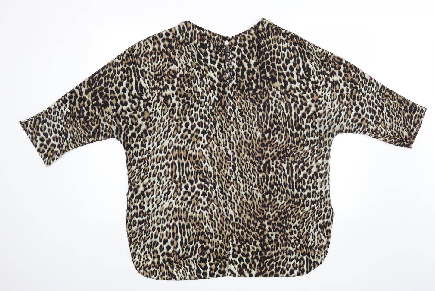 Primark Womens Black Animal Print  Basic Blouse Size 18