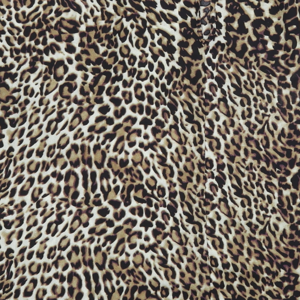 Primark Womens Black Animal Print  Basic Blouse Size 18