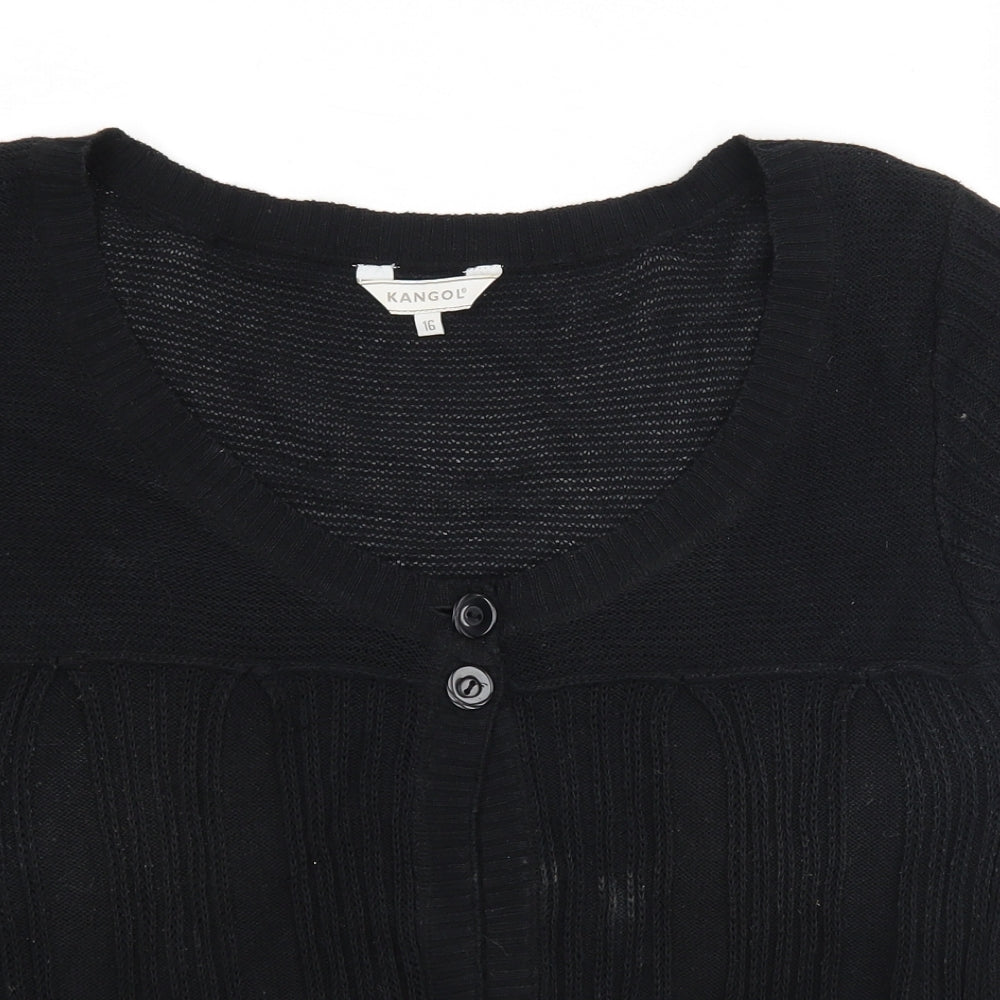 Kangol Womens Black   Cardigan Jumper Size 16