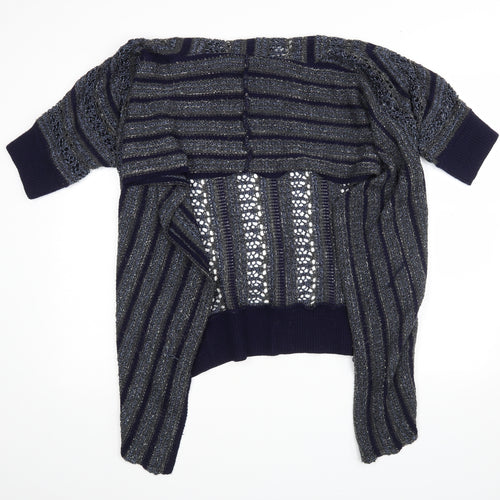 Miss Selfridge Womens Blue Striped  Wrap Jumper Size 8