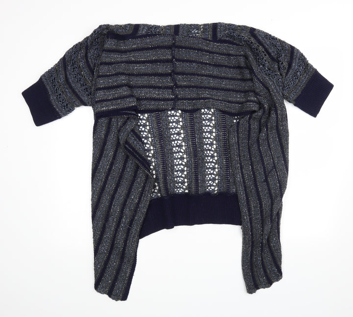 Miss Selfridge Womens Blue Striped Wrap Jumper Size 8