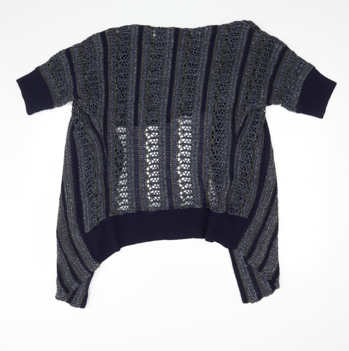 Miss Selfridge Womens Blue Striped  Wrap Jumper Size 8