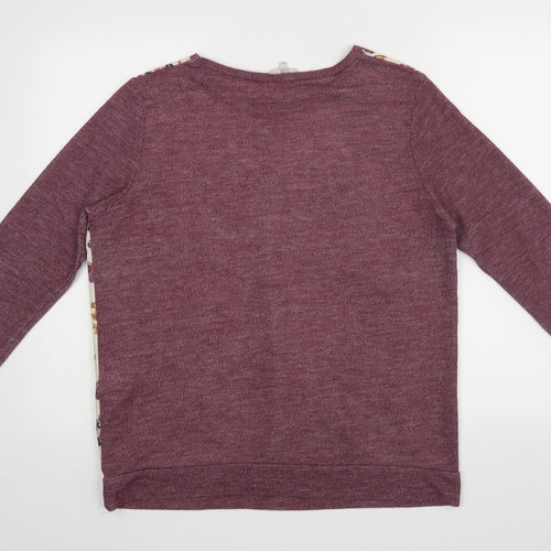 Clockhouse Womens Purple Floral  Pullover Jumper Size XL