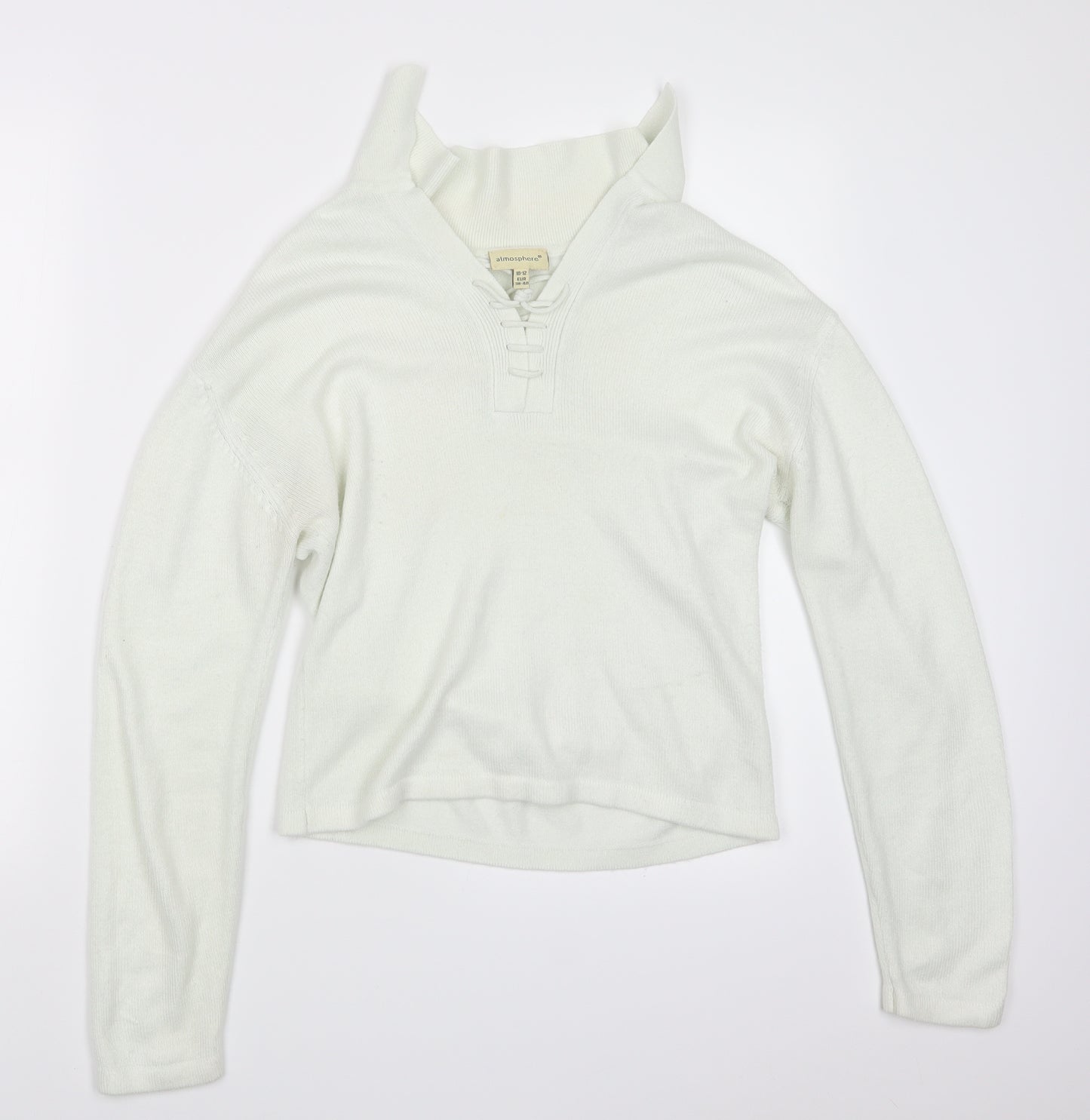 Atmosphere Womens White  Knit Pullover Jumper Size 10