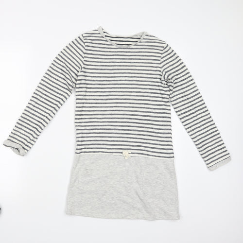 George Girls White Striped  Pullover Jumper Size 10-11 Years  - Long