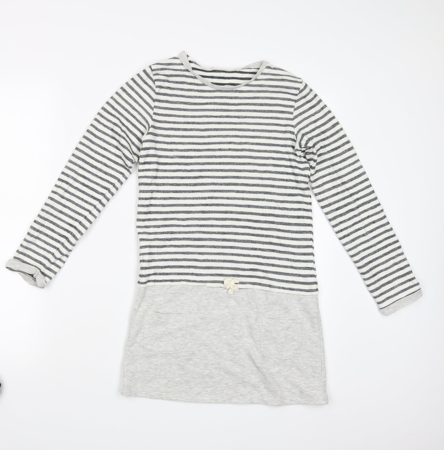 George Girls White Striped  Pullover Jumper Size 10-11 Years  - Long
