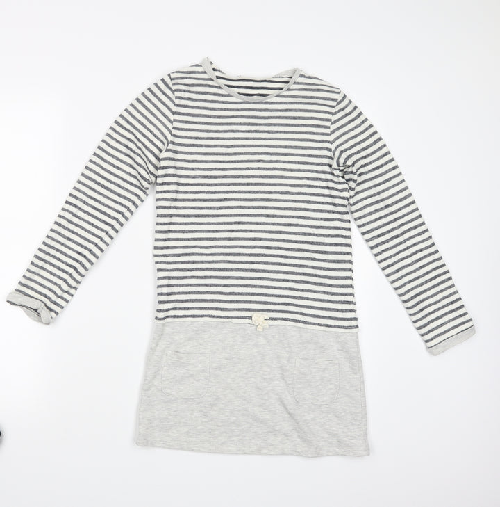 George Girls White Striped  Pullover Jumper Size 10-11 Years  - Long