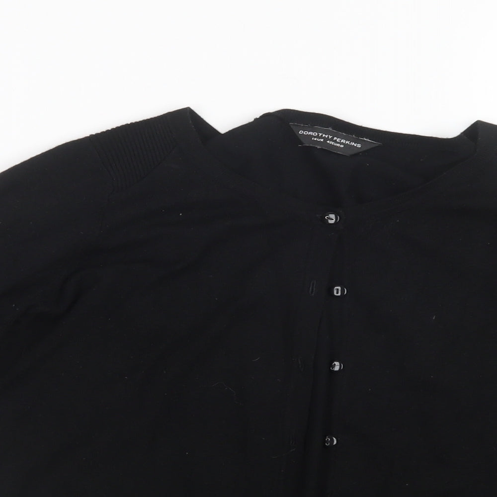 Dorothy Perkins Womens Black  Knit Cardigan Jumper Size 14