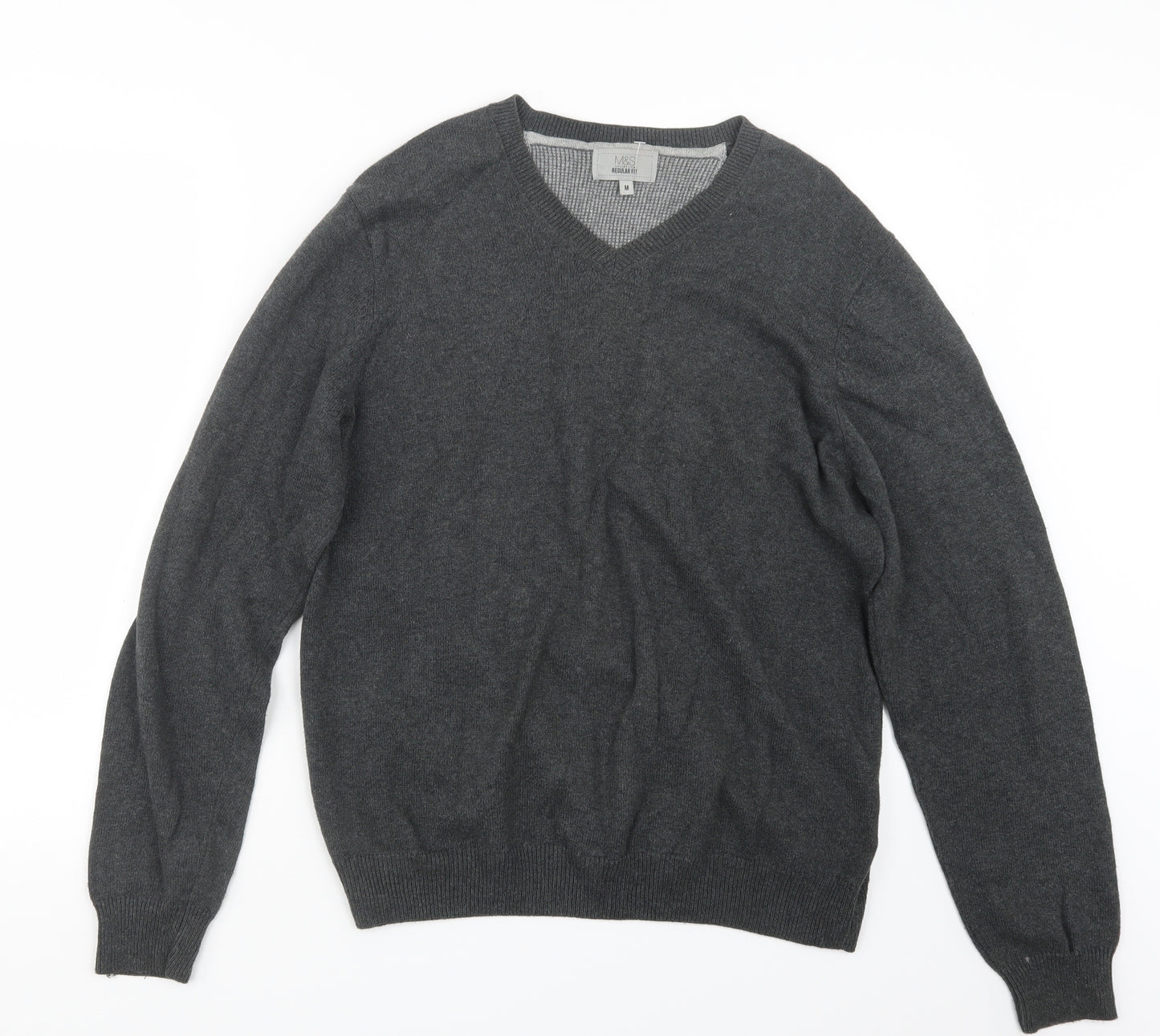 Marks and Spencer Mens Grey  Knit Pullover Jumper Size M