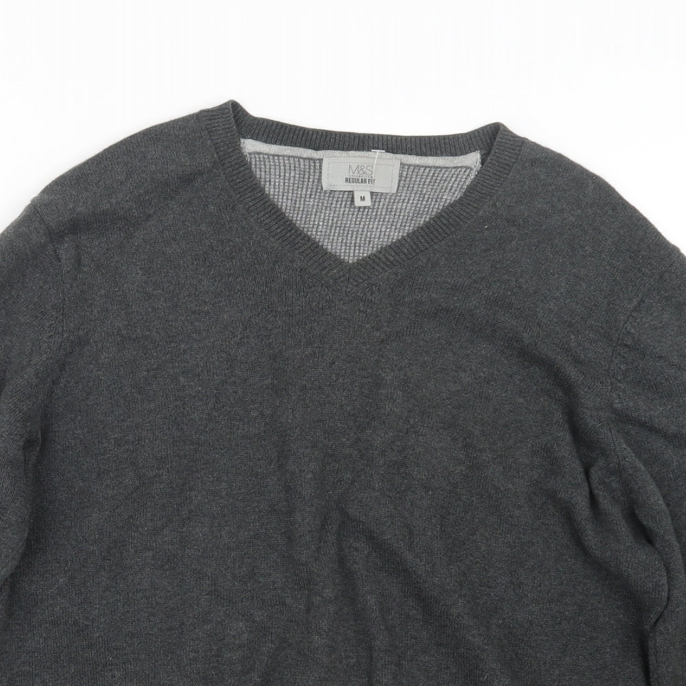 Marks and Spencer Mens Grey  Knit Pullover Jumper Size M