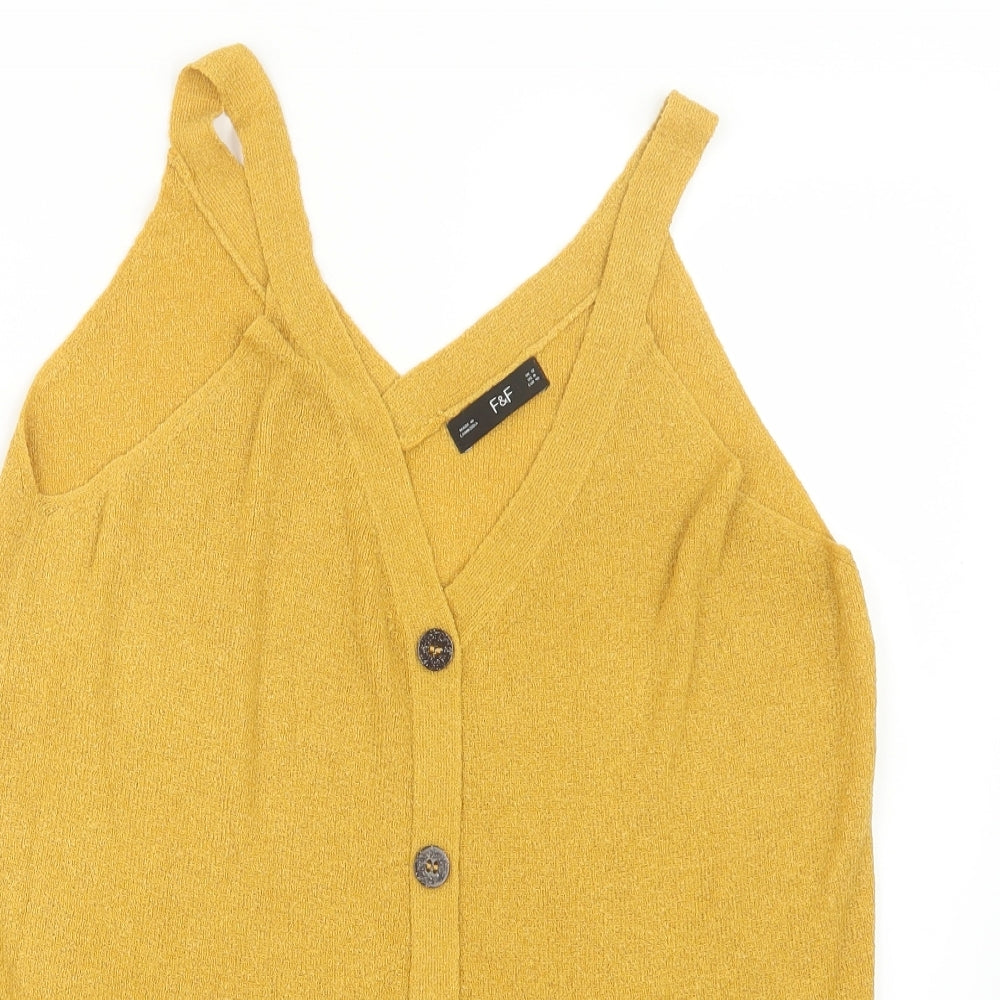 F&F Womens Yellow   Basic Tank Size 12