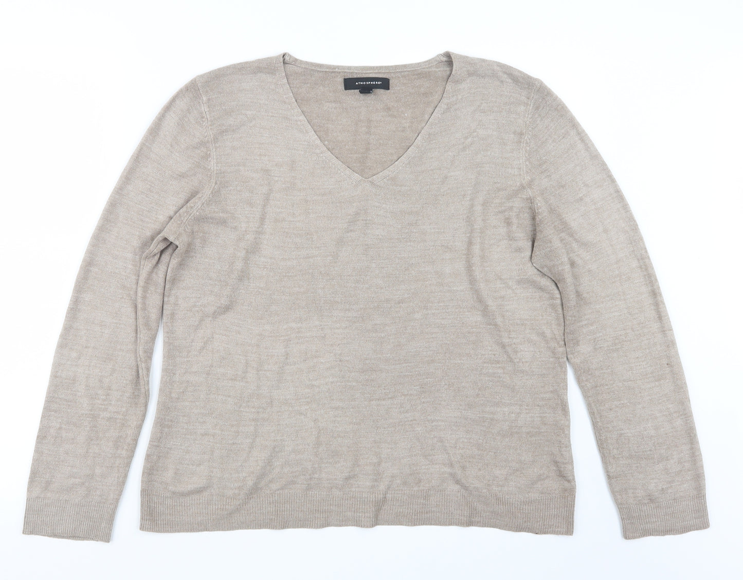 Atmosphere Womens Beige  Knit Pullover Jumper Size 16