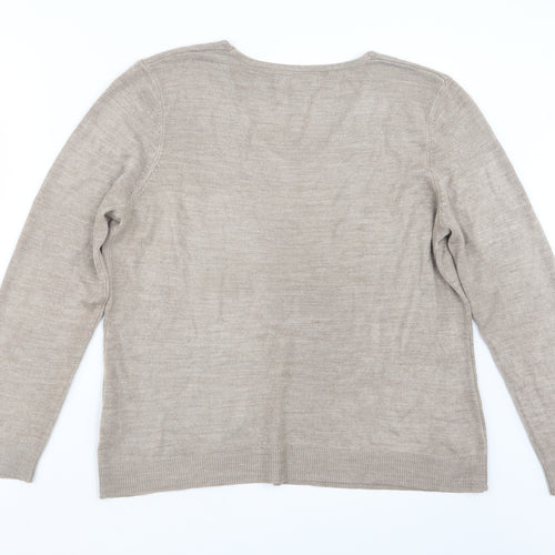Atmosphere Womens Beige  Knit Pullover Jumper Size 16