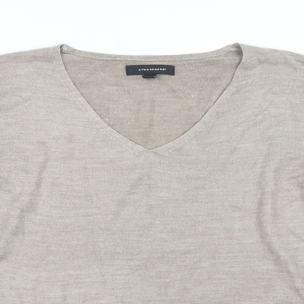 Atmosphere Womens Beige  Knit Pullover Jumper Size 16