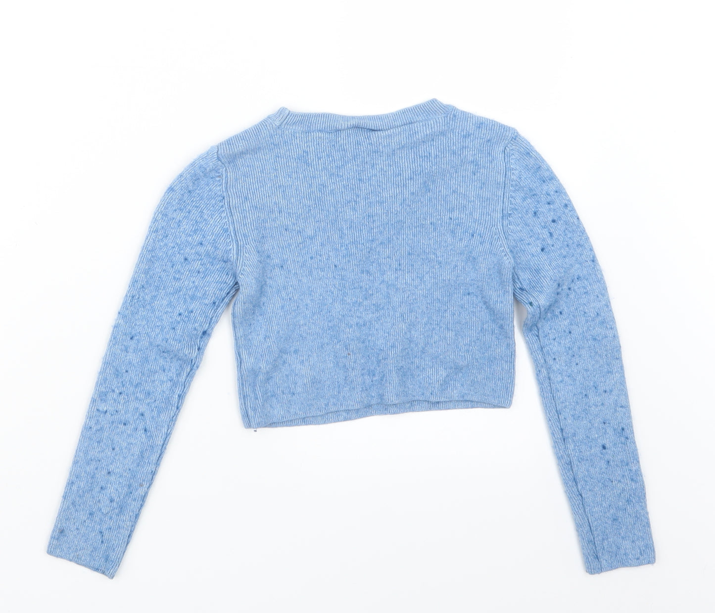 Topshop Womens Blue  Knit Pullover Jumper Size 10  - Cropped