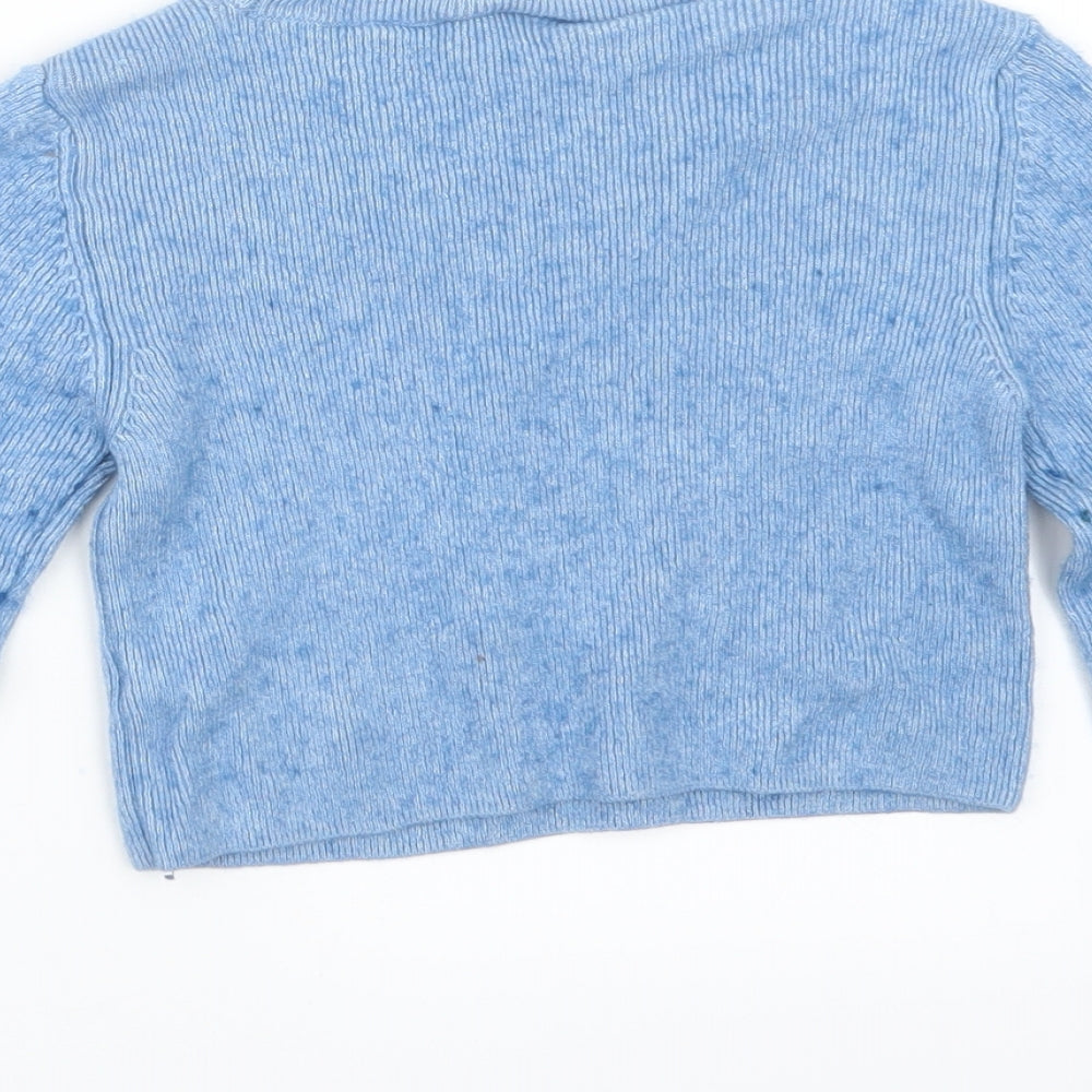Topshop Womens Blue  Knit Pullover Jumper Size 10  - Cropped