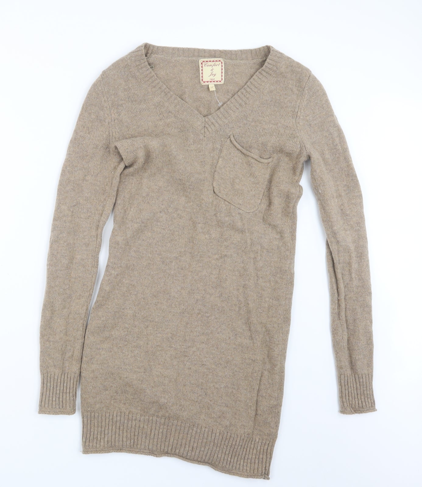 NEXT Womens Brown  Knit Pullover Jumper Size 8  - Long