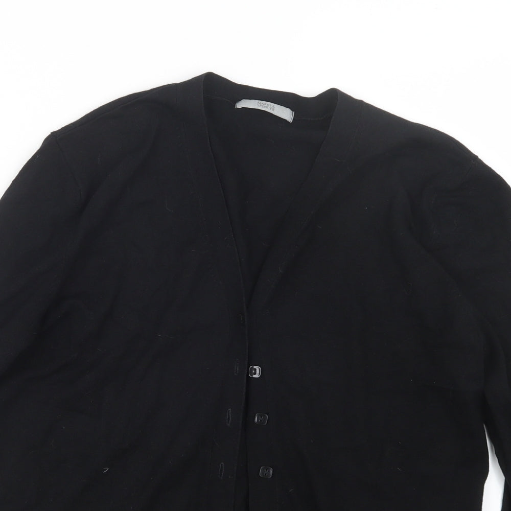 Marks and Spencer Womens Black  Knit Cardigan Jumper Size 16