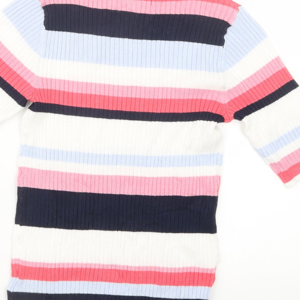 Marks and Spencer Womens Blue Striped Knit Pullover Jumper Size 6
