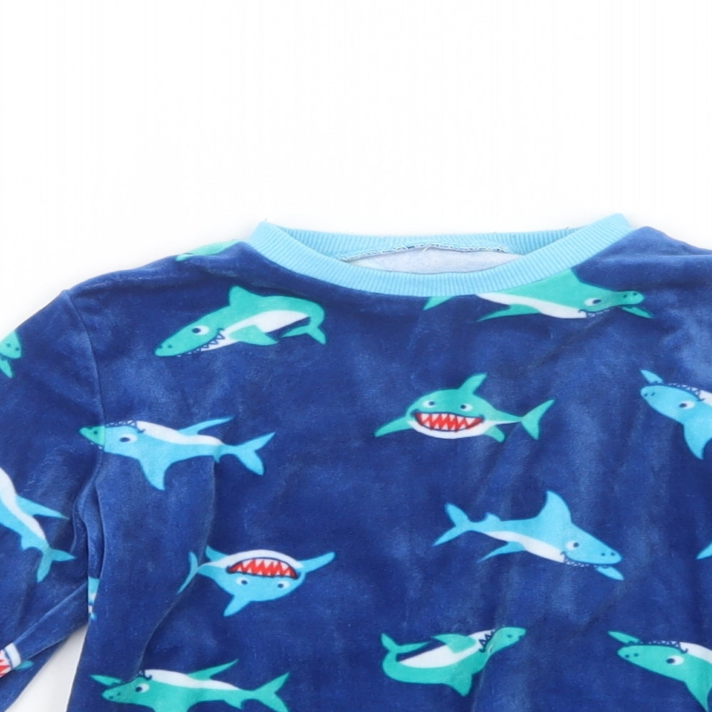 M&Co Boys Blue Geometric   Pyjama Top Size 4-5 Years