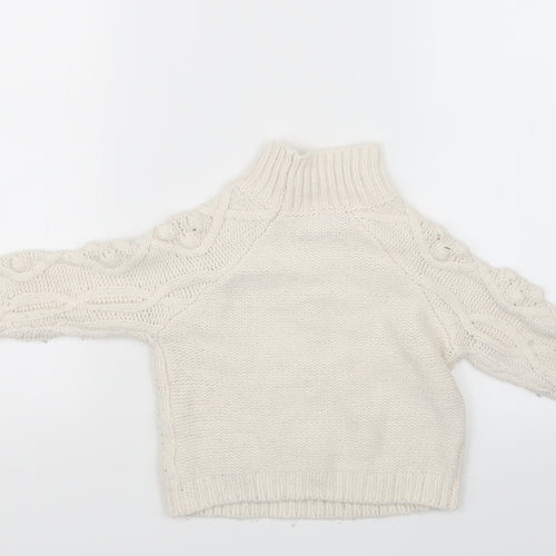 Primark Boys White  Knit Pullover Jumper Size 4-5 Years