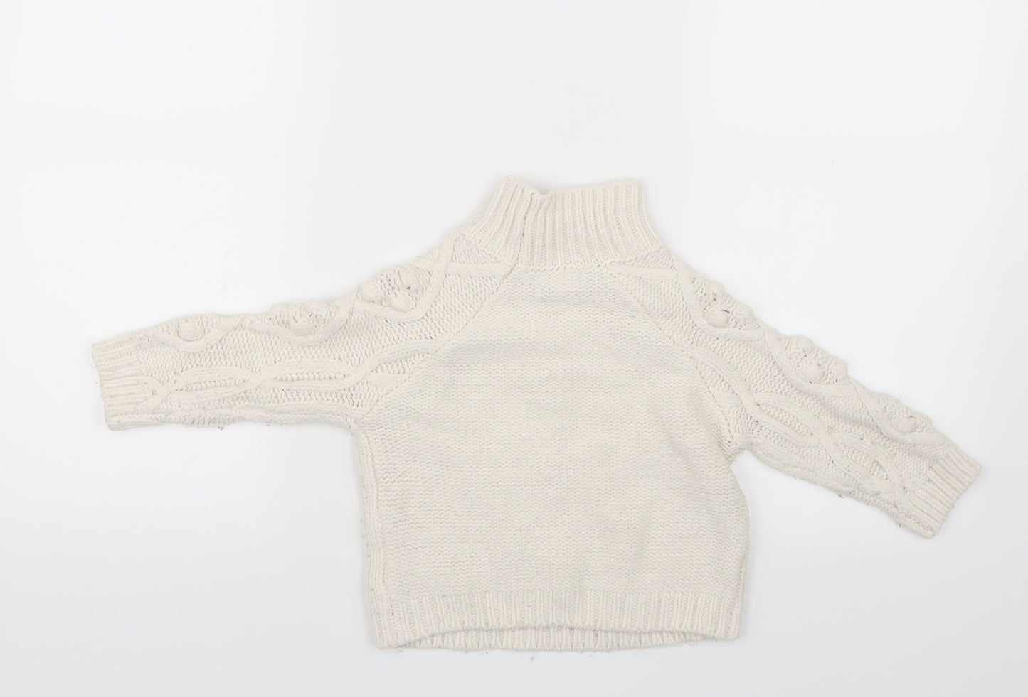 Primark Boys White  Knit Pullover Jumper Size 4-5 Years