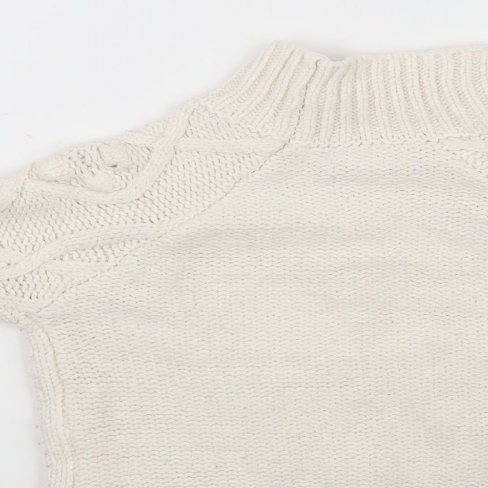 Primark Boys White  Knit Pullover Jumper Size 4-5 Years