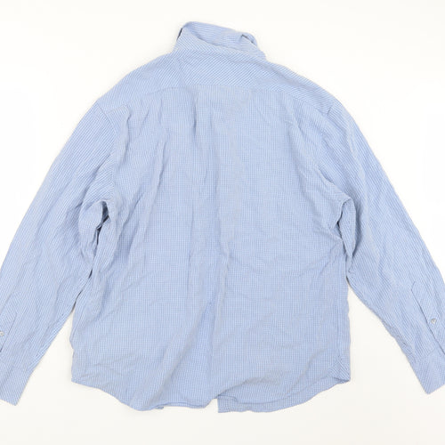 NEXT Mens Blue Check   Button-Up Size L