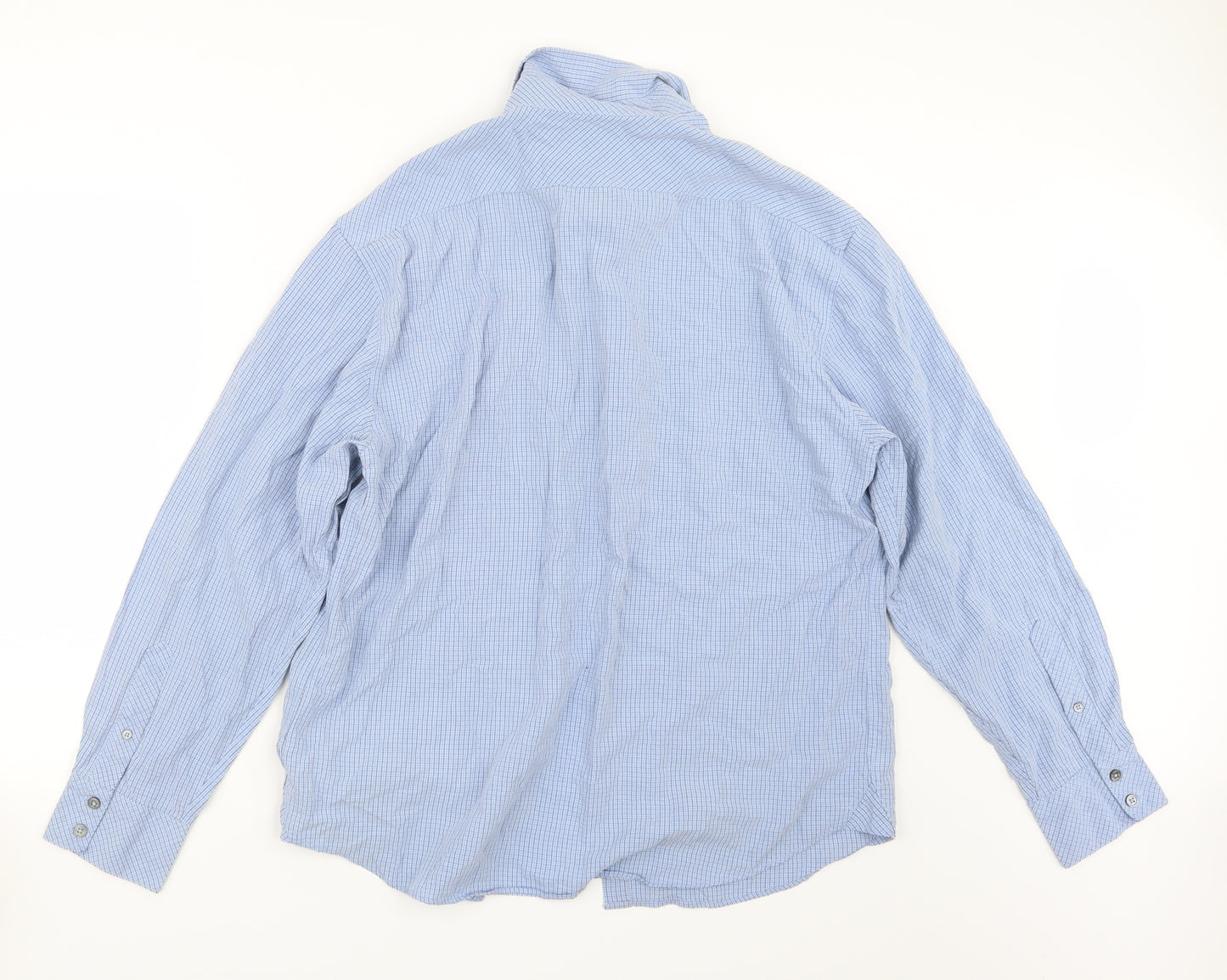 NEXT Mens Blue Check   Button-Up Size L