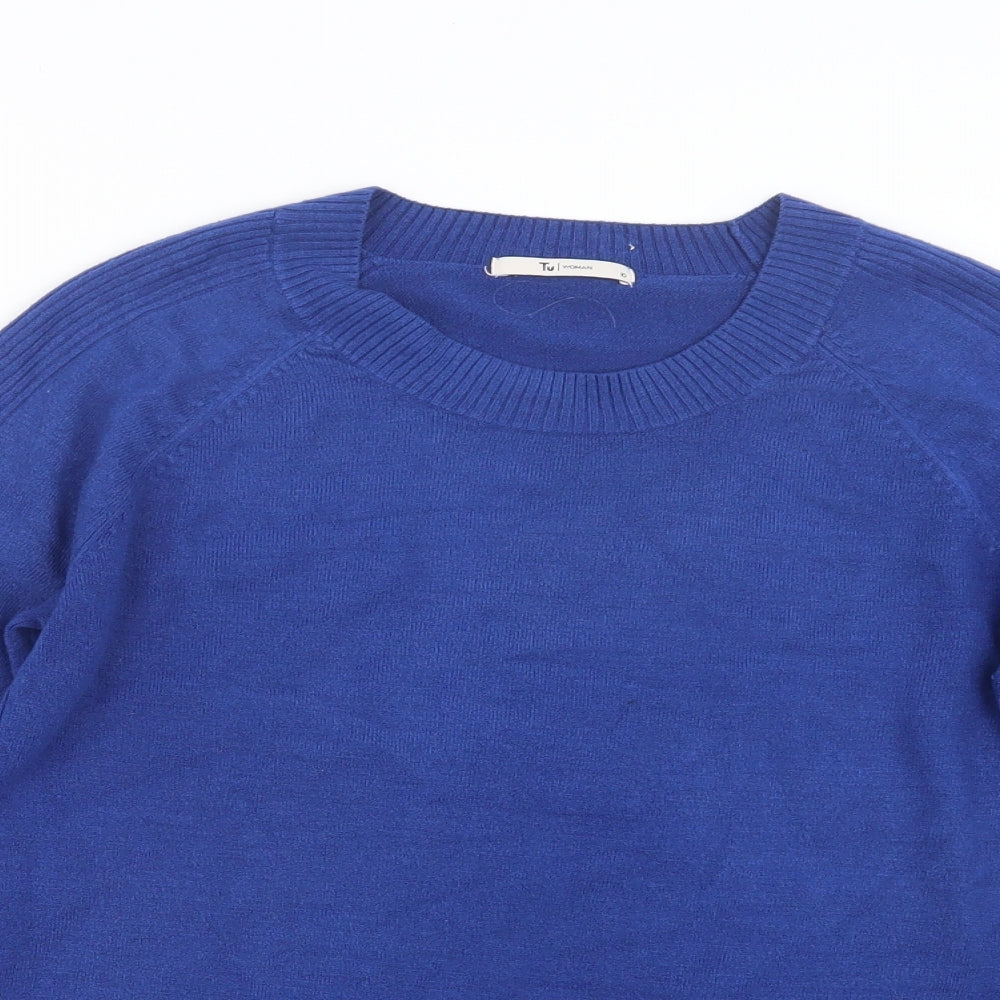 TU Womens Blue  Knit Pullover Jumper Size 10