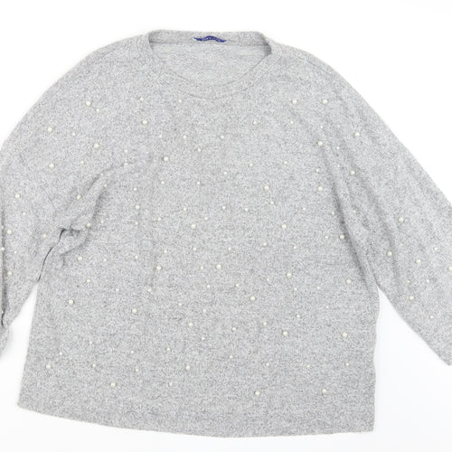Zara Womens Grey  Knit Pullover Jumper Size M