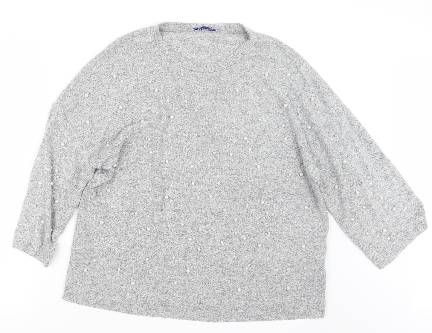 Zara Womens Grey  Knit Pullover Jumper Size M