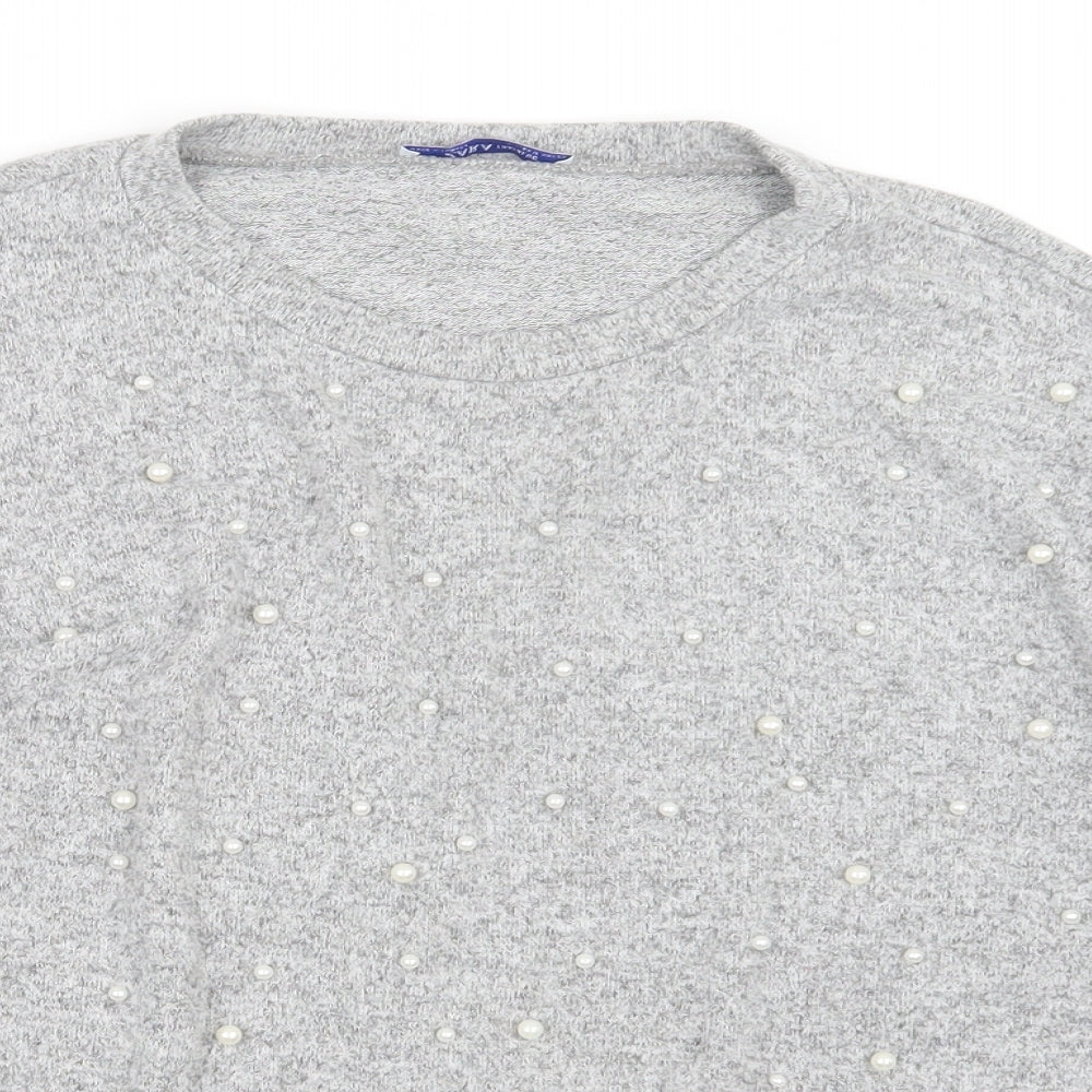 Zara Womens Grey  Knit Pullover Jumper Size M