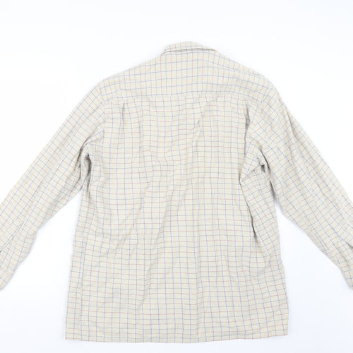 Champion Mens Beige Check   Button-Up Size L