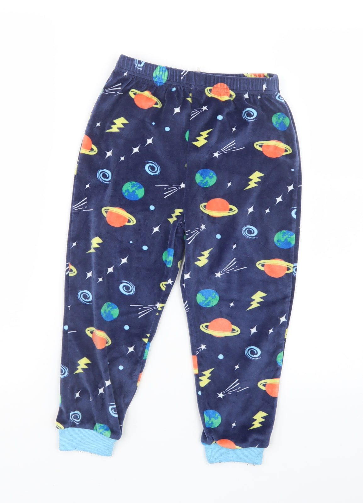 M&Co Boys Blue Geometric   Pyjama Set Size 4-5 Years