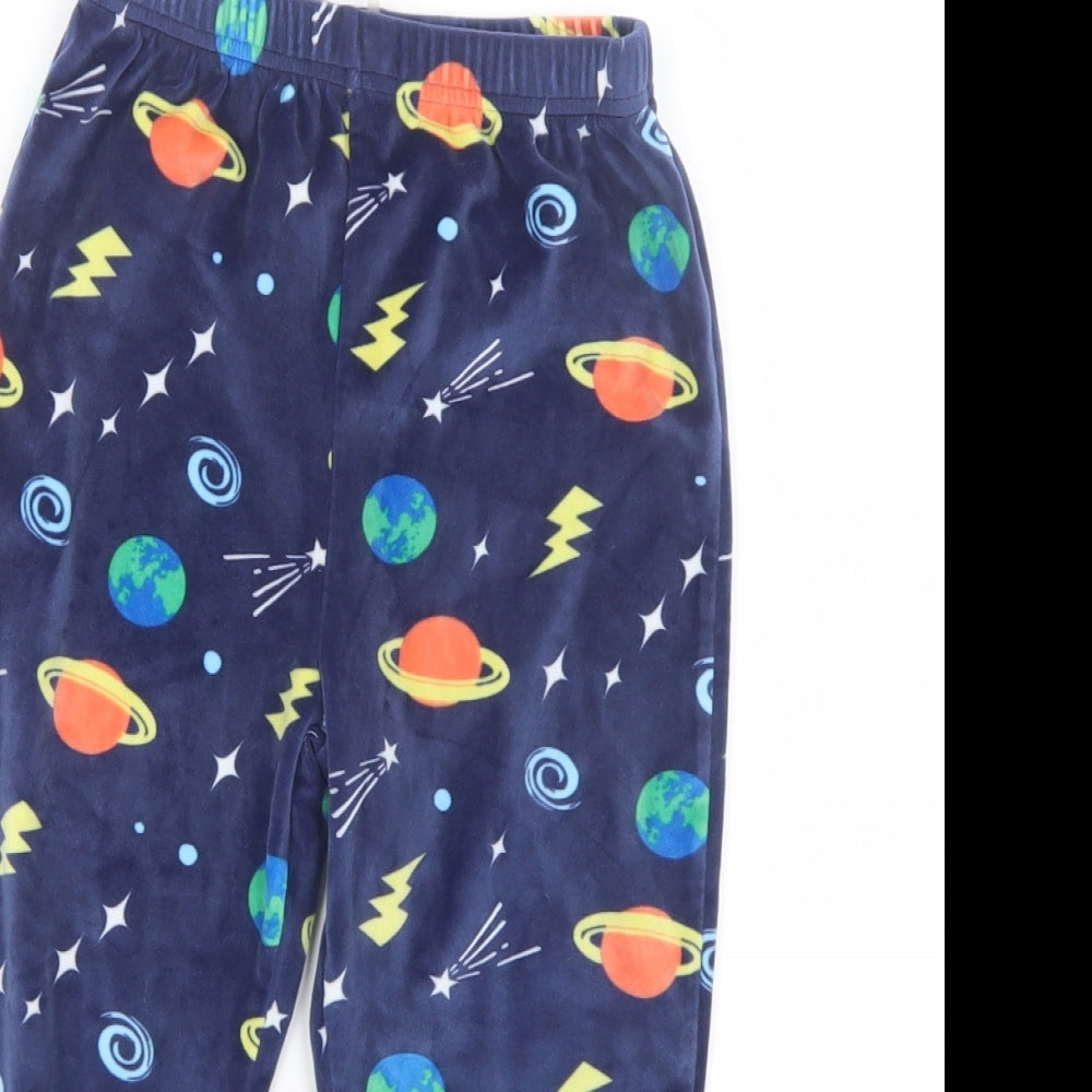 M&Co Boys Blue Geometric   Pyjama Set Size 4-5 Years