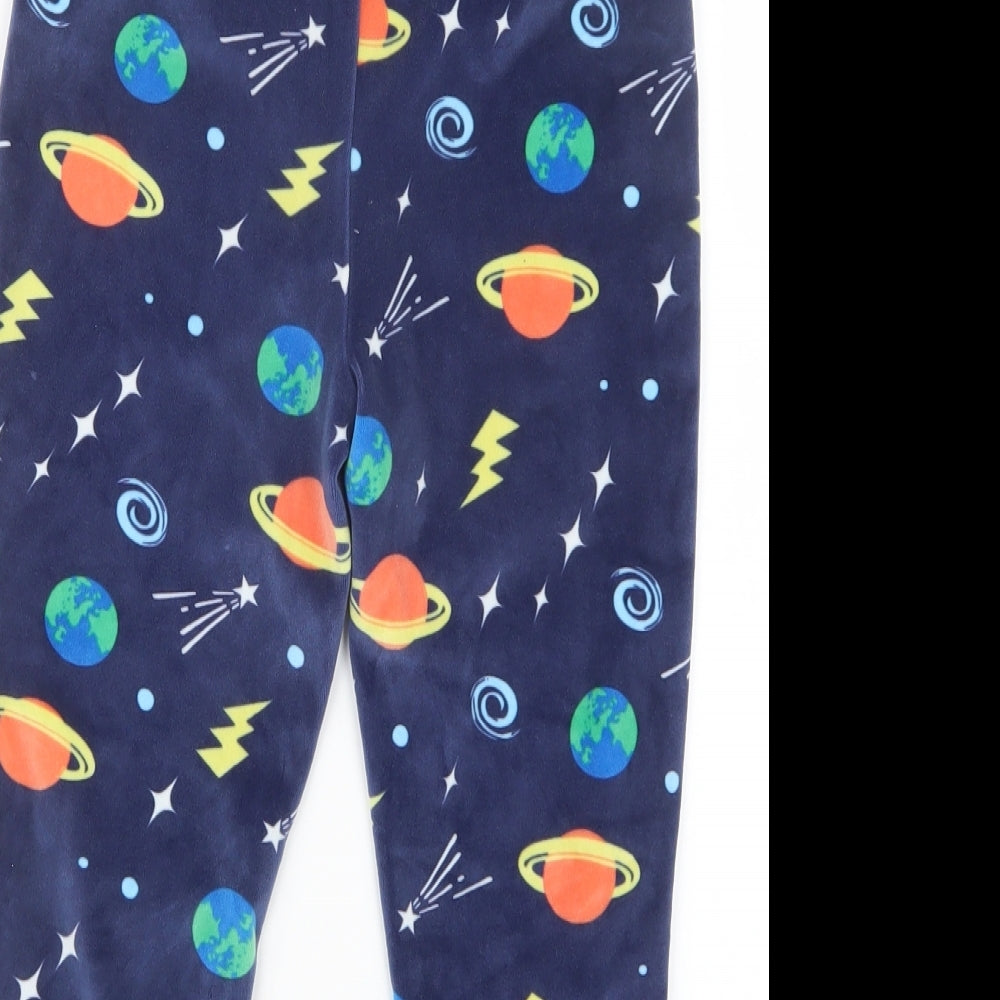 M&Co Boys Blue Geometric   Pyjama Set Size 4-5 Years