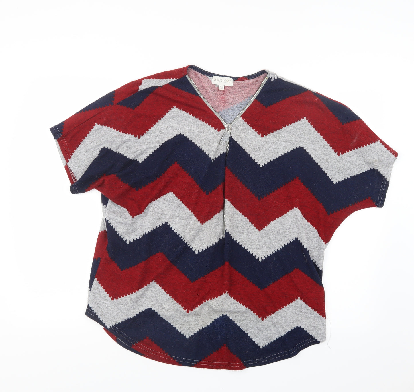 Apricot Womens Red Geometric Knit Pullover Jumper Size 14