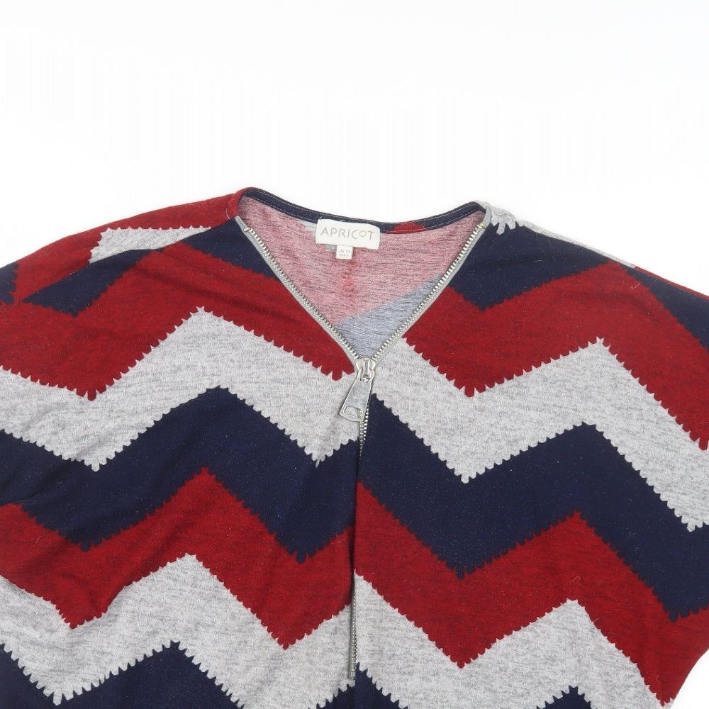 Apricot Womens Red Geometric Knit Pullover Jumper Size 14