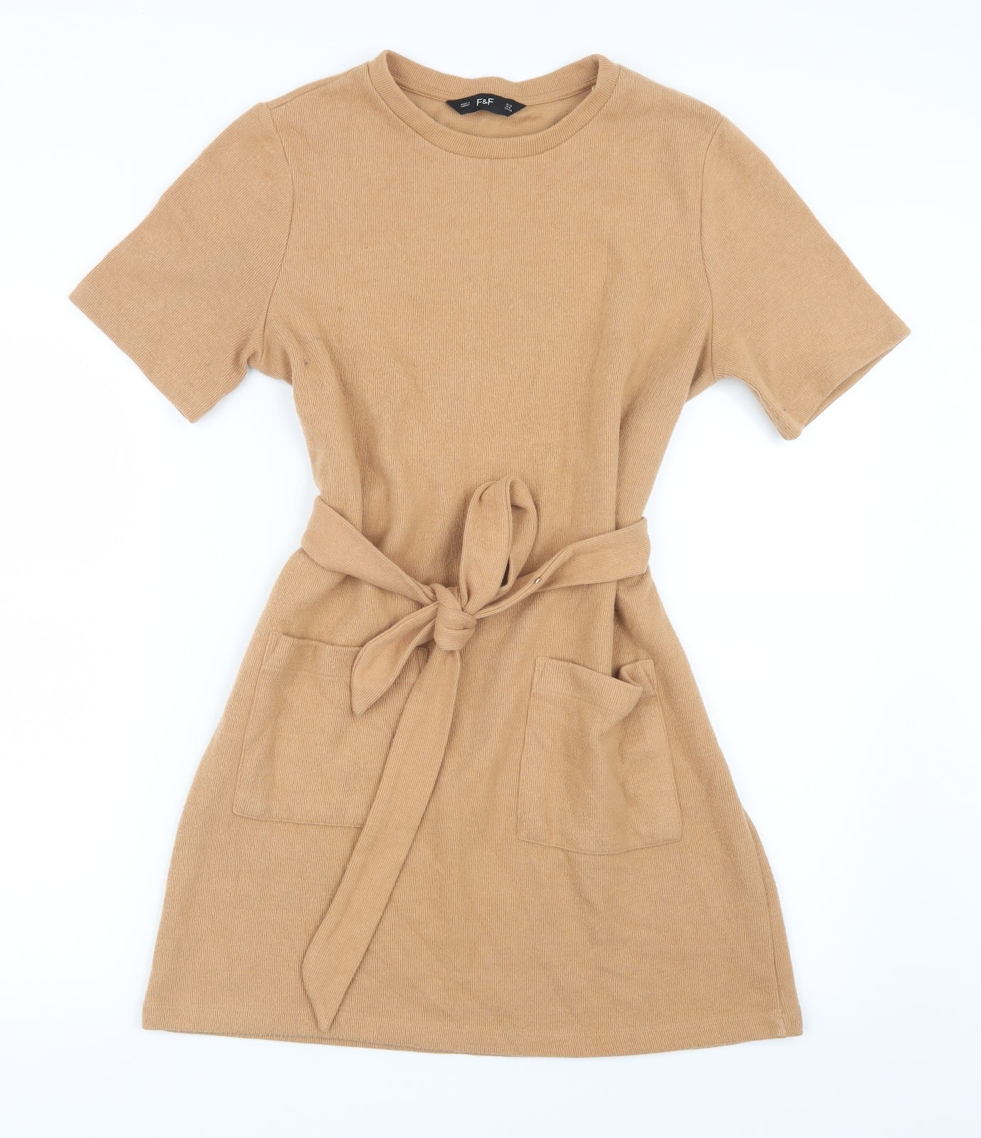 F&F Womens Beige  Knit Pullover Jumper Size 12