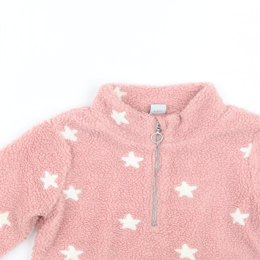 TU Girls Pink Geometric  Pullover Sweatshirt Size 3-4 Years  - Stars