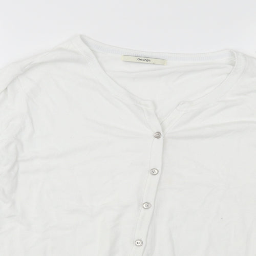 George Womens White  Knit Cardigan Jumper Size 16