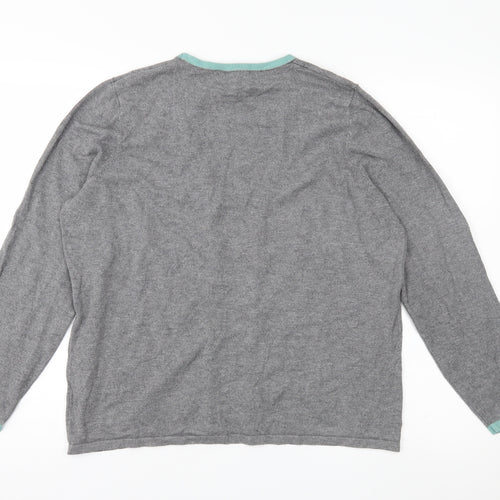 Bonmarché Womens Grey Striped Knit Pullover Jumper Size 16